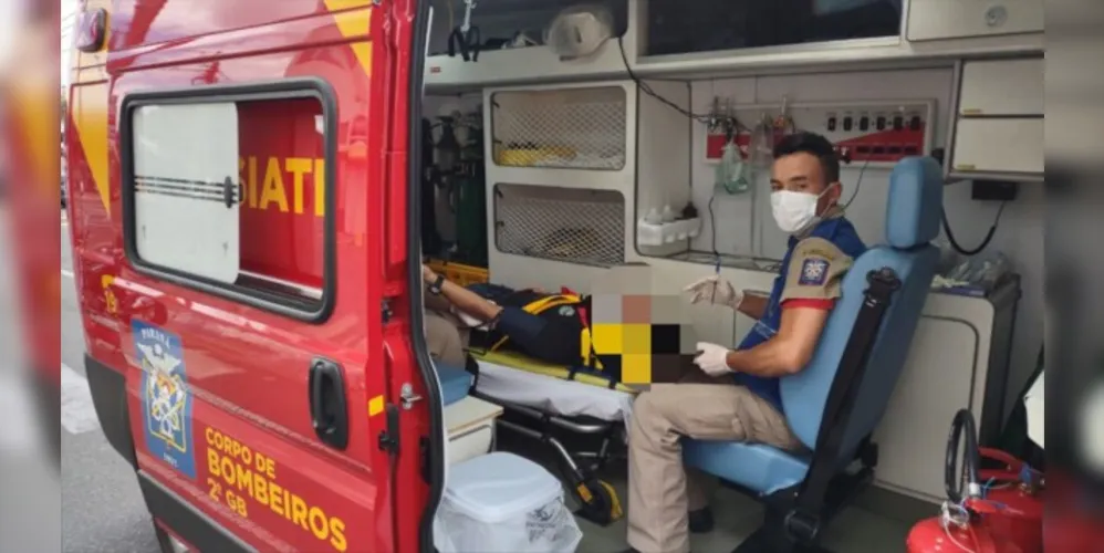 O jovem condutor da motocicleta de 23 anos, sofreu ferimentos moderados