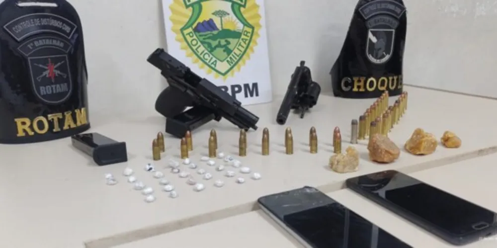 Armas de fogo usadas nos crimes foram apreendidas pela PM