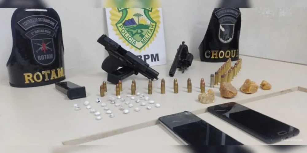 Armas de fogo usadas nos crimes foram apreendidas pela PM