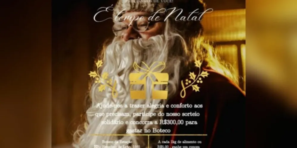 Ao realizar a doação você ganha um cupom para concorrer a R$ 300 de consumação no estabelecimento.