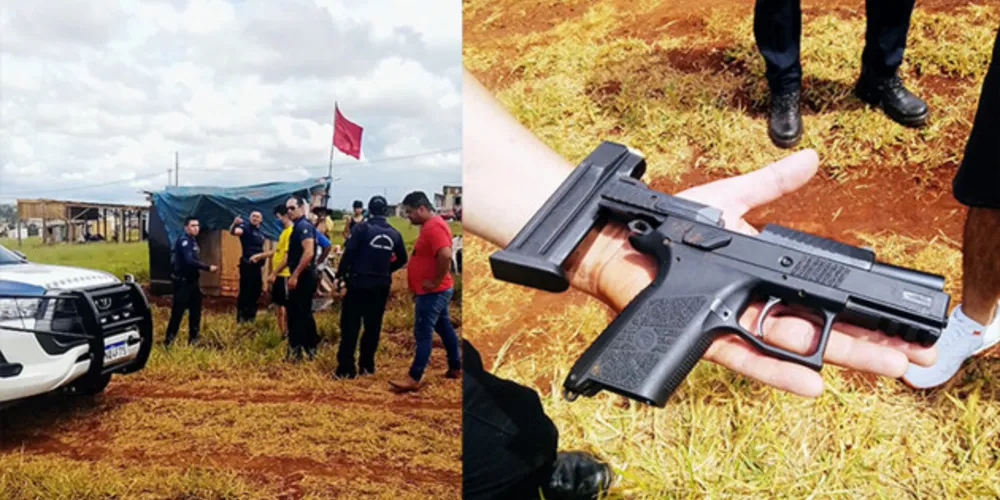 Guardas Municipais e policiais militares apreenderam arma na ocupação