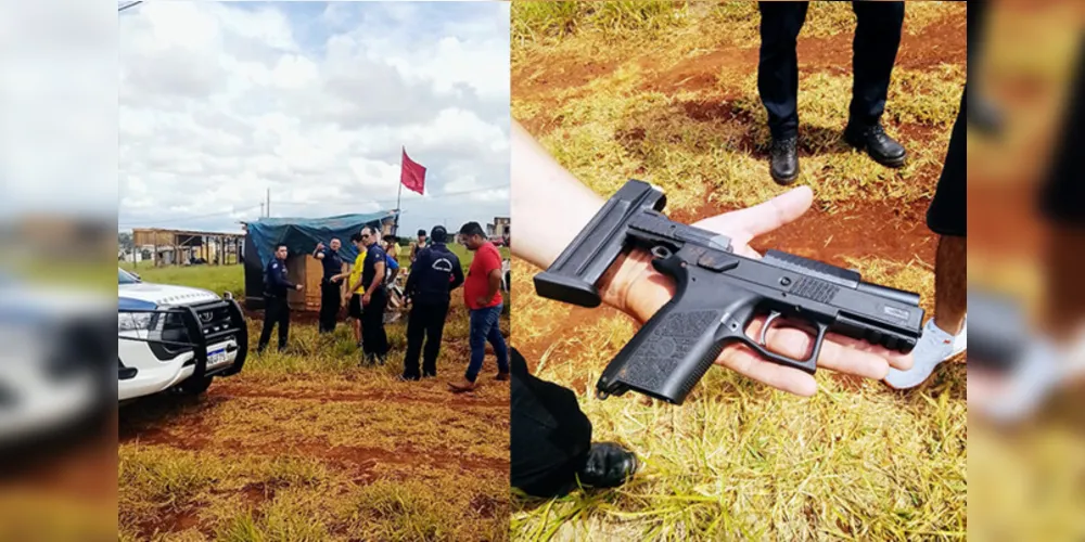 Guardas Municipais e policiais militares apreenderam arma na ocupação