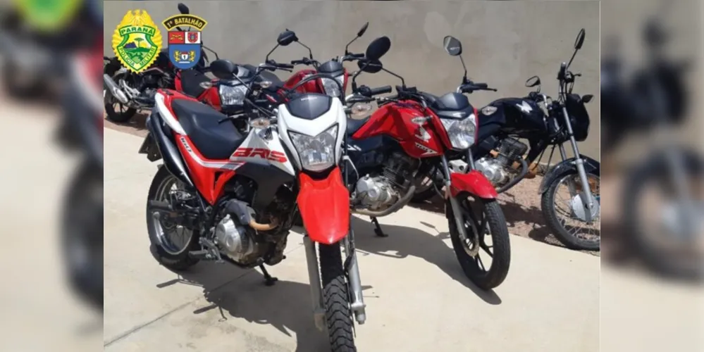 Seis motocicletas foram apreendidas na operação da PM