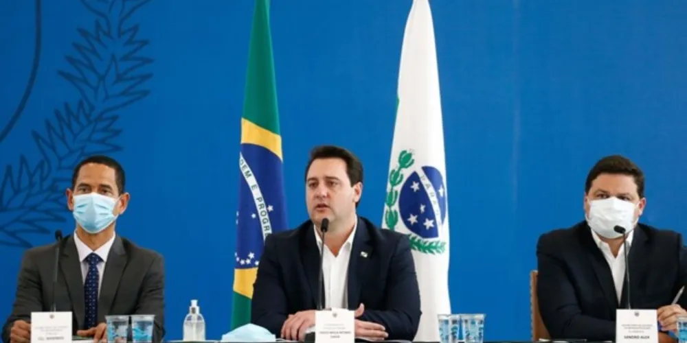 Ratinho Junior convocou uma coletiva no Palácio Iguaçu para anunciar o plano de operação das rodovias a partir do fim das concessões