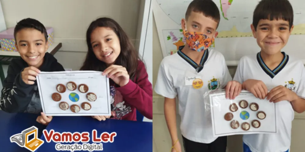 Alunos utilizaram biscoitos para representar as fases da Lua