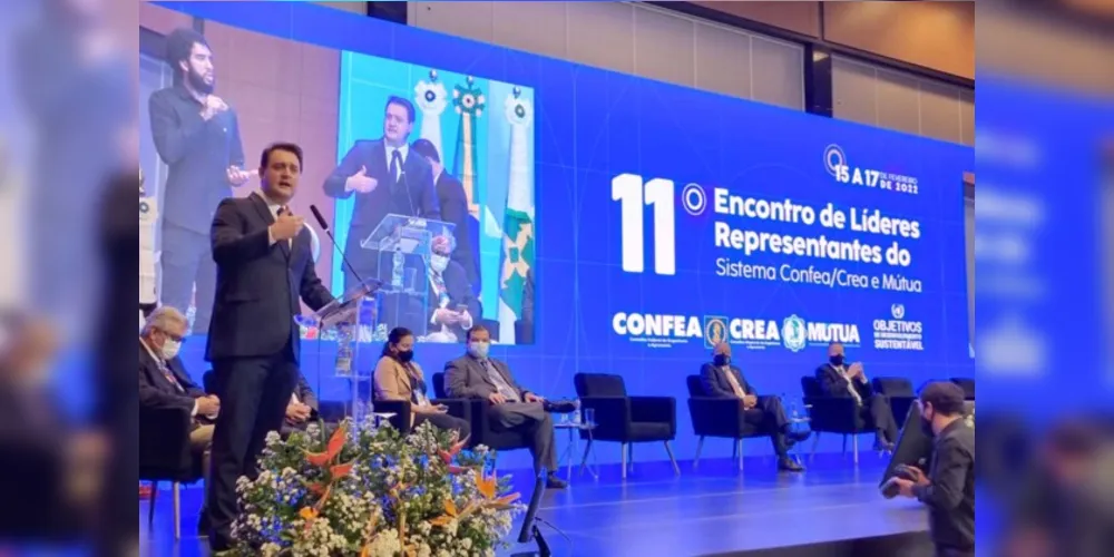 Governador do Paraná, Carlos Massa Ratinho Junior (PSD), durante o evento.