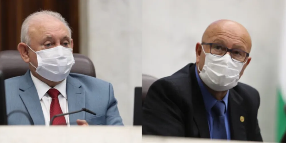 À esquerda Ademar Traiano e à direita Luiz Cláudio Romanelli. Ambos, deputados estaduais.