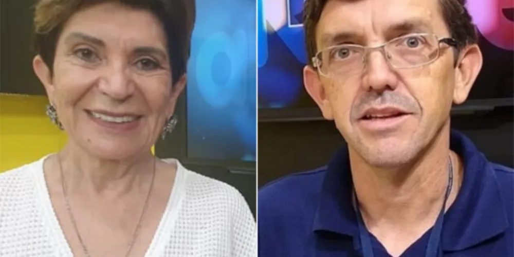 À esquerda a prefeita Elizabeth Schmidt (PSD) e à direita o secretário Cláudio Grokoviski.