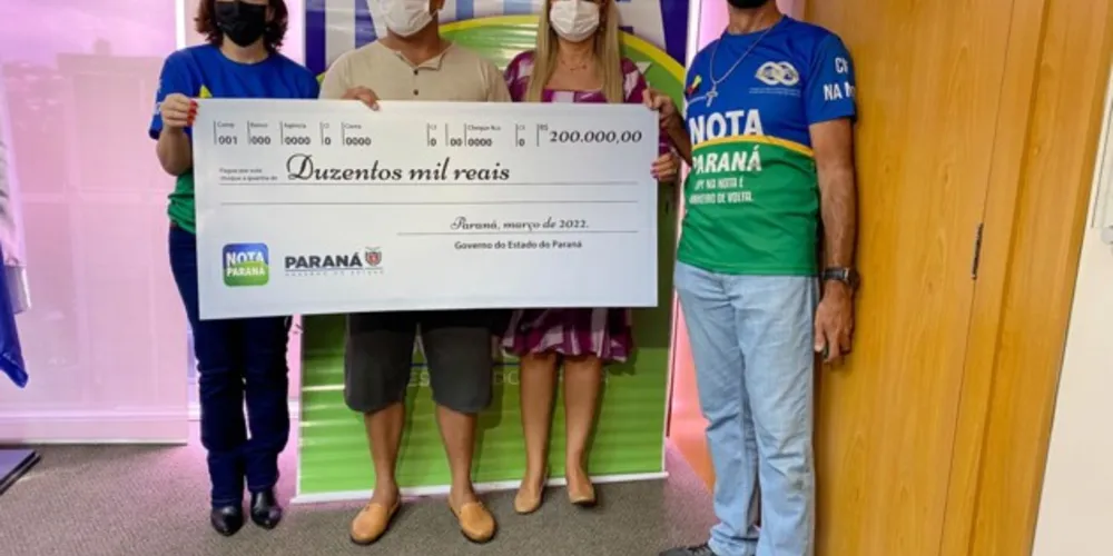 José Sidnei Andrade recebeu na manhã desta quinta-feira o cheque simbólico no valor de R$ 200 mil