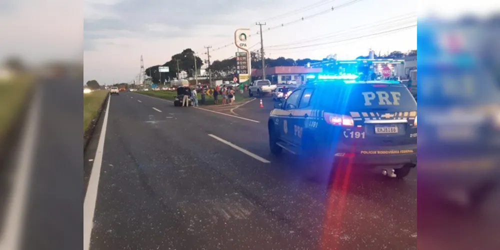 A pista no sentido Sarandi a Marialva ficou interditada das 17h até por volta das 21h30.