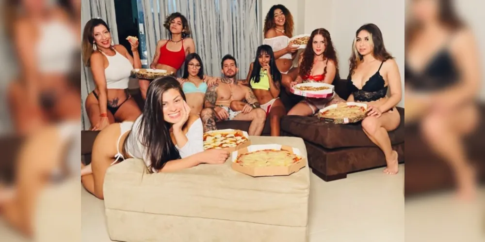 Ele chegou a ter nove parceiras, mas uma delas se separou por preferir um relacionamento monogâmico.