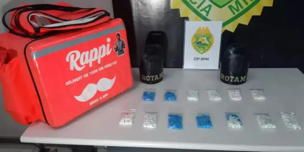 As drogas estavam na caixa utilizada para o transporte da comida.