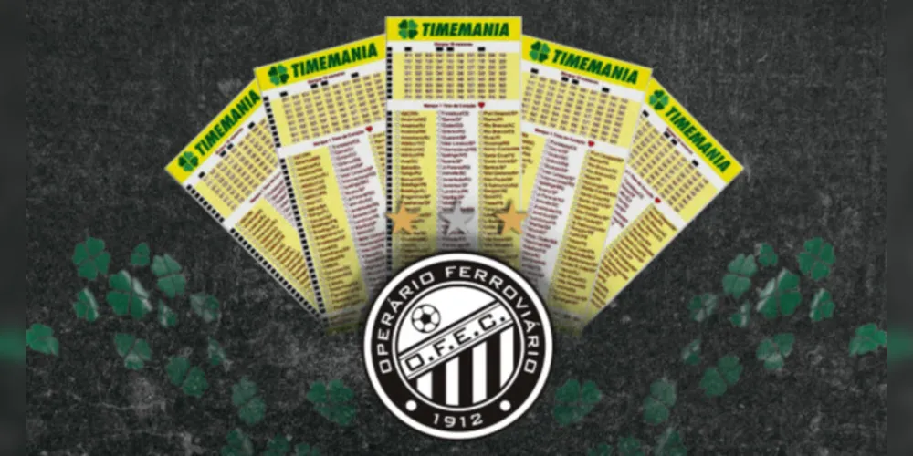 A partir do dia 2 de maio deste ano, o nome do Operário Ferroviário estará presente no bilhete da Timemania entre os 80 clubes do ranking da CBF.