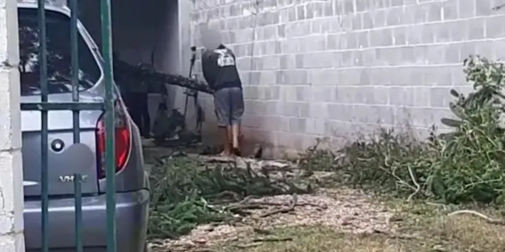 O idoso foi atingido por um galho enquanto tentava tirar o carro para não ter prejuízos.