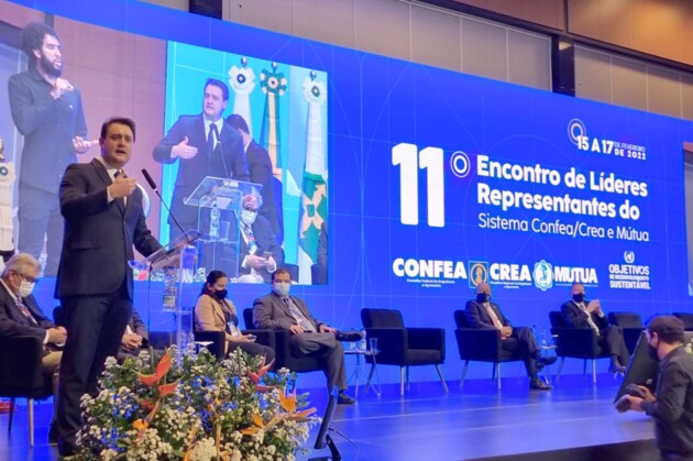 Governador do Paraná, Carlos Massa Ratinho Junior (PSD), durante o evento.