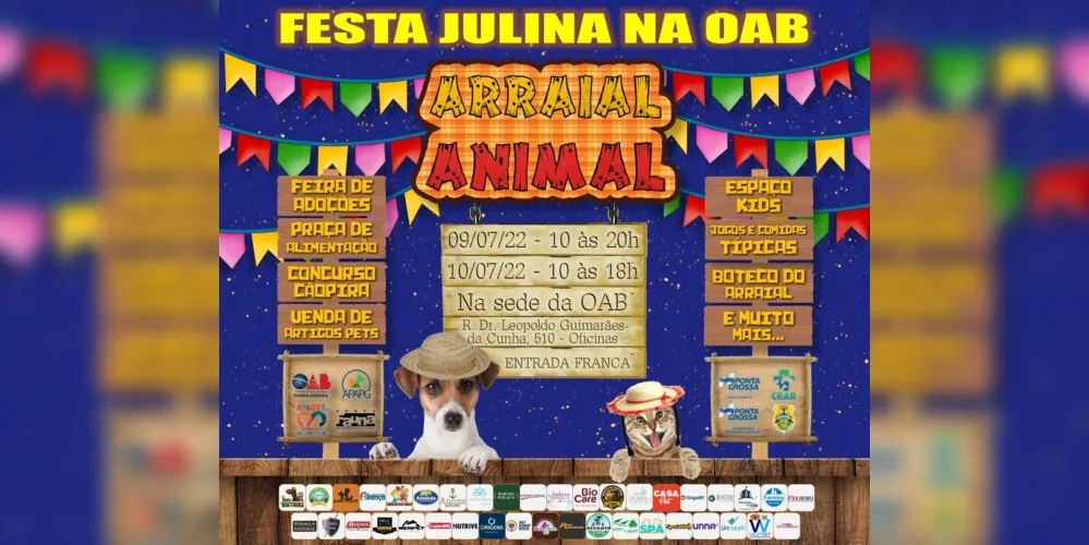 O evento terá entrada gratuita.