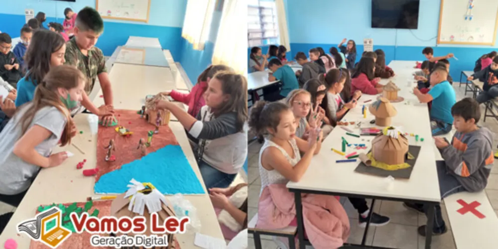 Refeitório foi local utilizado para o trabalho com a maquete