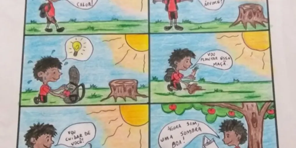 Desenhos mostram produções dos artistas mirins