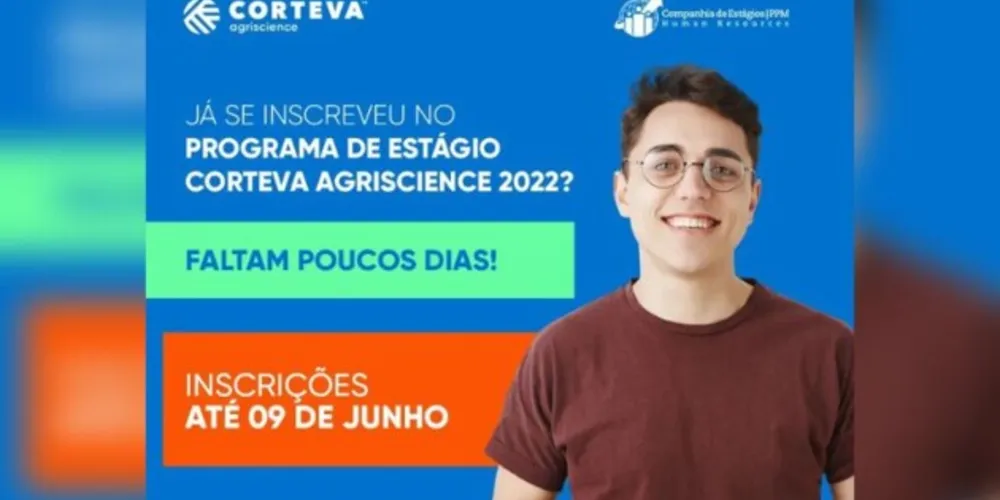 A Corteva Agriscience está com inscrições abertas para a nova edição de seu programa de estágio.