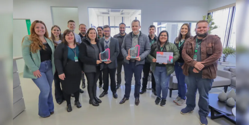 Alguns integrantes do Time de Inovação da Unimed Ponta Grossa acompanharam os três dias de programação e estiveram presentes no momento da premiação.