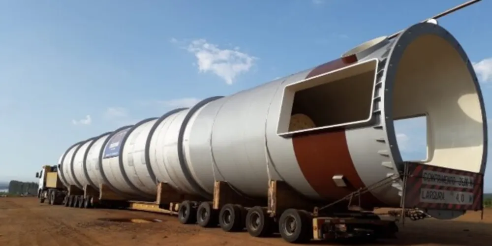 Na fase 1, algumas peças gigantes demandaram de planejamento para chegar até a fábrica
