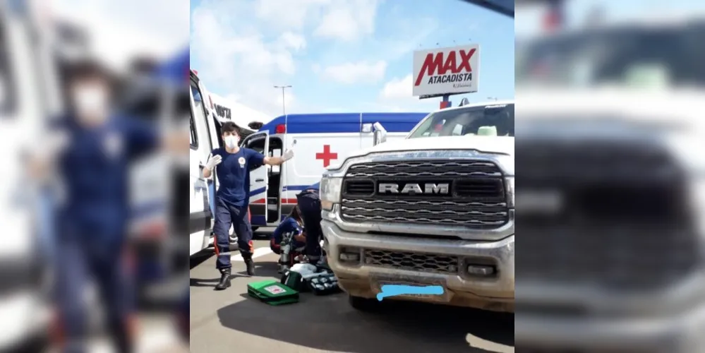 homem estava dentro da caminhonete, quando repentinamente sofreu um mal súbito