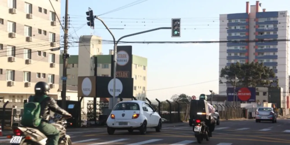 Semáforos está localizados na região central de Ponta Grossa