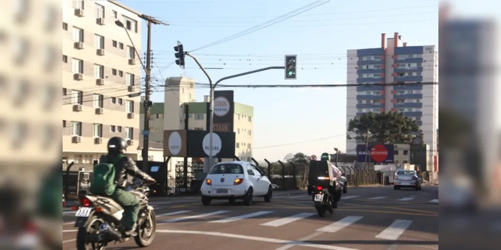 Semáforos está localizados na região central de Ponta Grossa