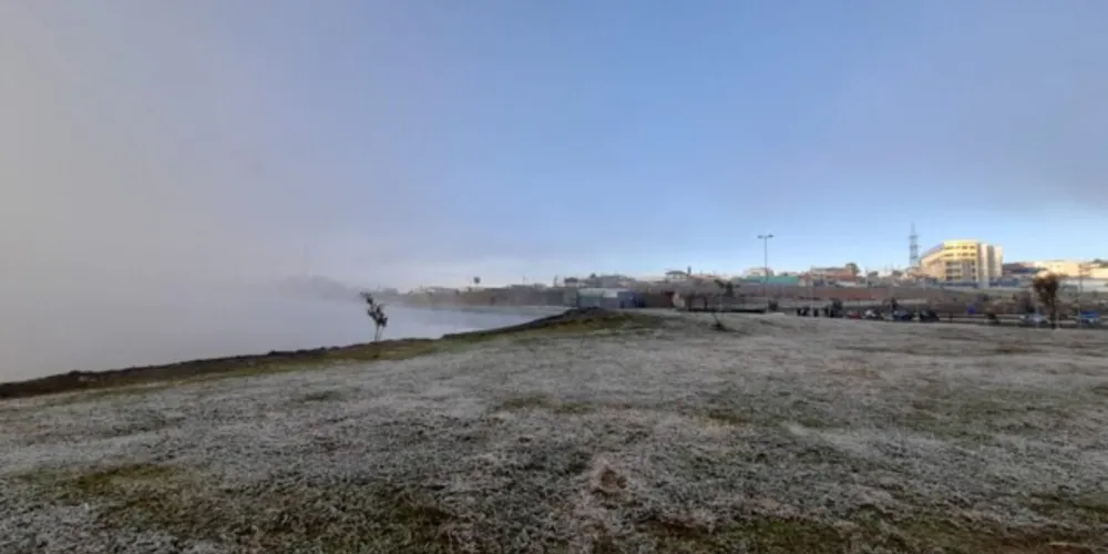 Às 07h30 a temperatura era de -0,3 ºC.