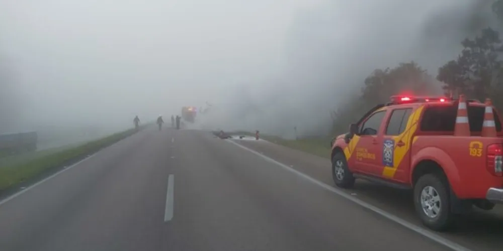 A pista está completamente interditada.