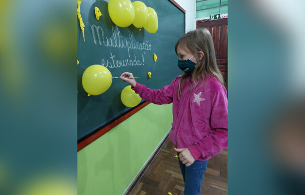 Diversão tomou conta na aula que foi um 'estouro'