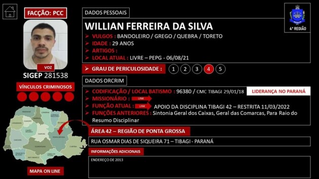 Willian Ferreira da Silva foi morto na manhã dessa segunda-feira (2), durante confronto com o 1º BPM