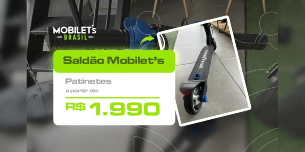 Saldão vai durar até zerarem os estoques, e os patinetes estão custando a partir de R$1990,00, um preço muito abaixo do normal