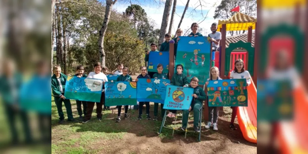 Campanha dos alunos destacou para o que pode e não pode na infância