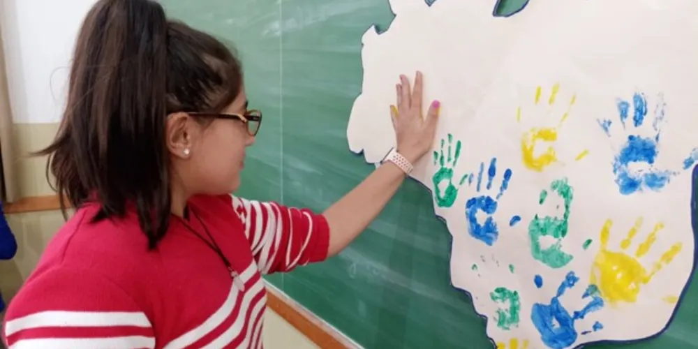 Cores, bandeira, mapa e muitos elementos brasileiros foram utilizados durante o trabalho