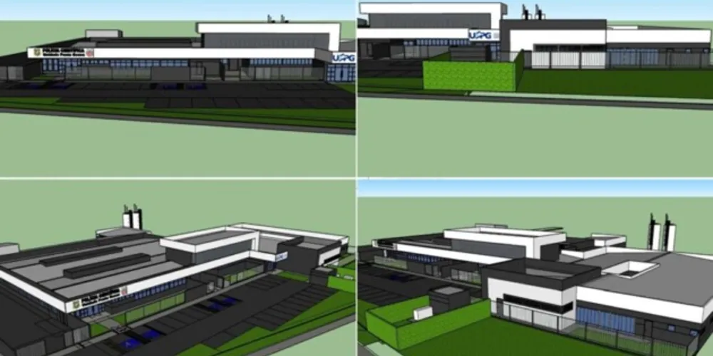 Imagens do projeto do novo IML na Universidade Estadual de Ponta Grossa