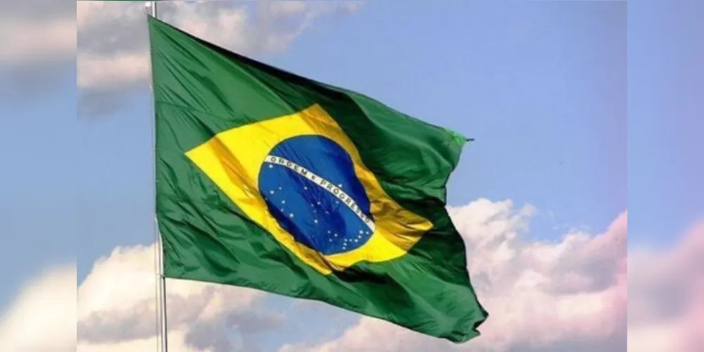 Bandeira nacional do Brasil.