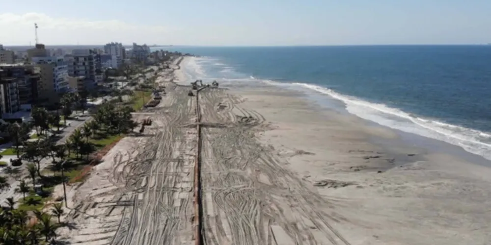 Orla de Matinho terá uma alargamento de até 100 metros de faixa de areia