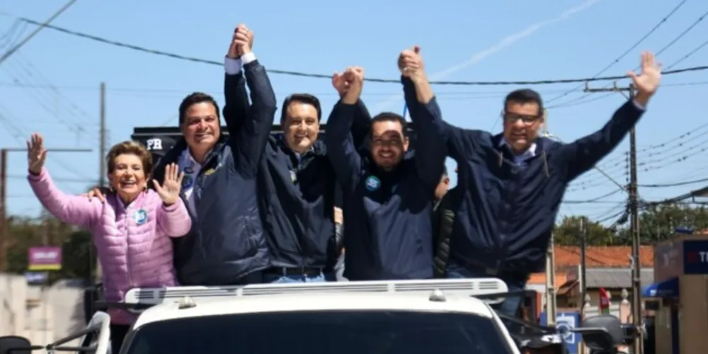 Elizabeth, Sandro Alex, Ratinho Junior, Paulo Martins e Marcelo Rangel, lideranças políticas do Estado do Paraná