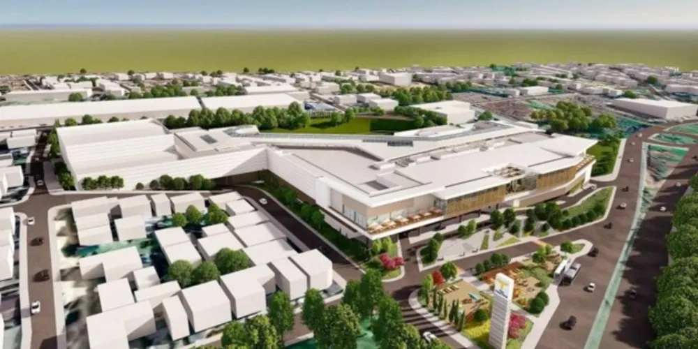 Projeto do Plaza Campos Gerais, com obras em andamento atualmente e previsão de inauguração no segundo semestre de 2023. O empreendimento terá mais de 76 mil metros quadrados e cerca de 142 lojas.