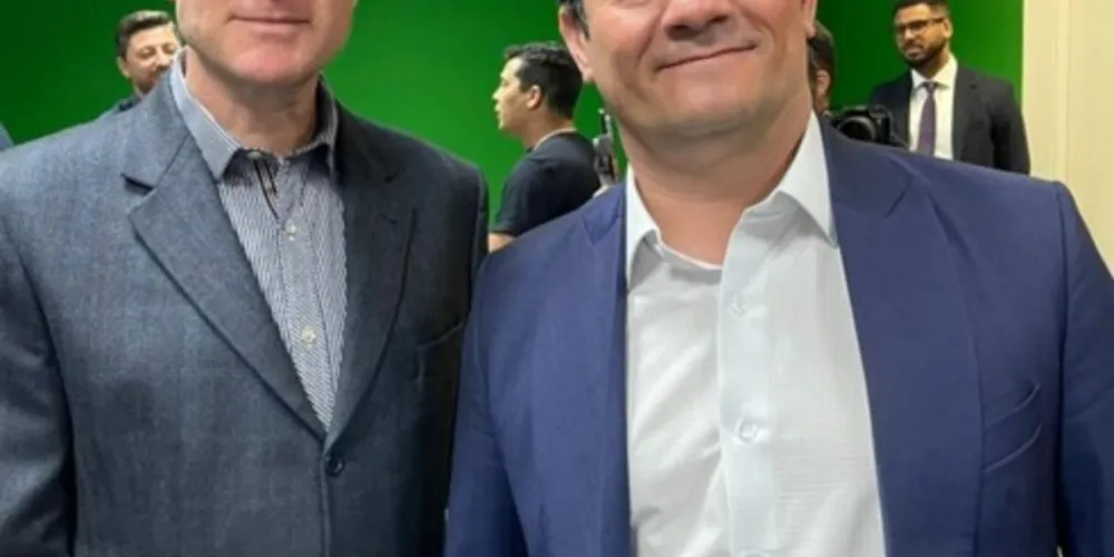 Nelson Padovani e Sergio Moro na convenção do União Brasil