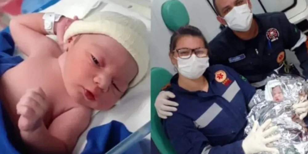 Família acionou socorro por conta das dores da mãe, mas não contava que o menino nasceria antes de chegar ao hospital