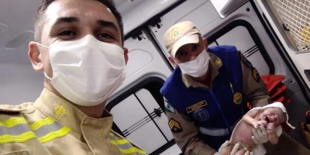 Lindo bebê veio ao mundo com a ajuda dos bombeiros