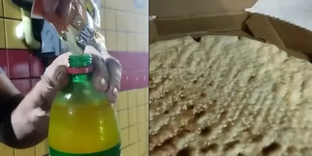 Empresário percebeu o golpe e decidiu 'trollar' o cliente com a entrega de uma pizza sem recheio e um refrigerante salgado