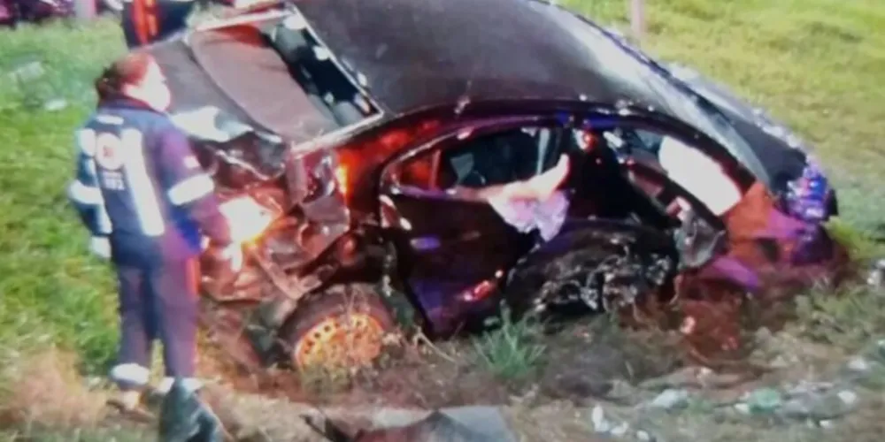 Acidente aconteceu na marginal da Rodovia do Xisto, a BR-476, em Araucária