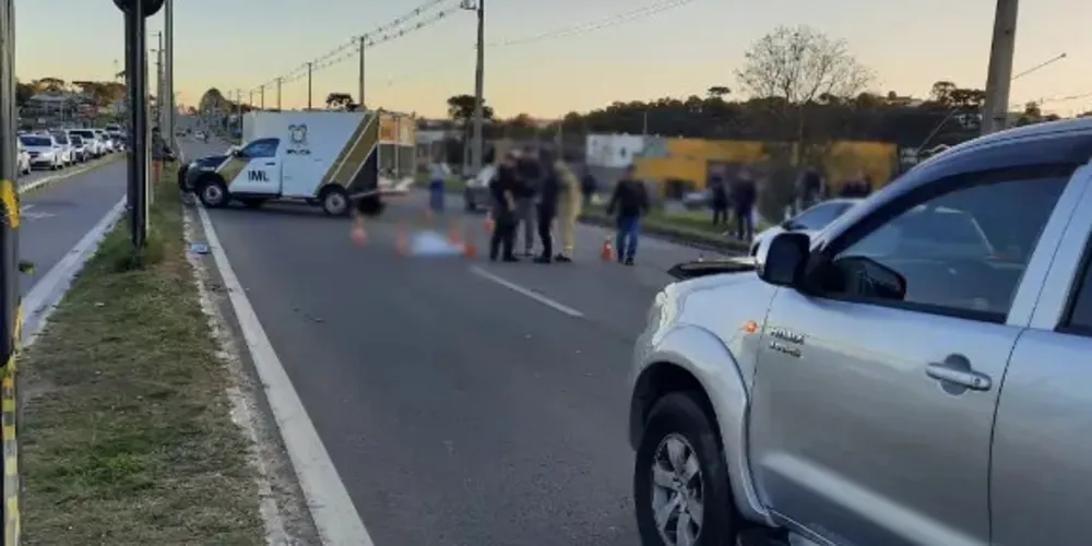 Local onde aconteceu o atropelamento na Estrada da Ribeira.