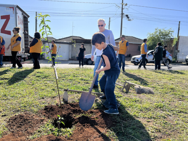 Clube realizou o plantio de árvores frutíferas na cidade; público também pode participar