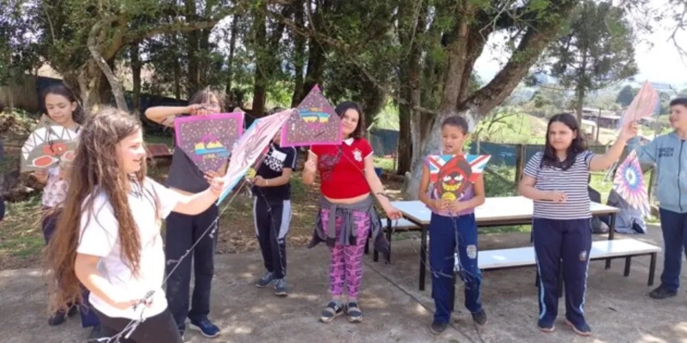 Brincadeira com pipias foi um dos pontos altos da dinâmica