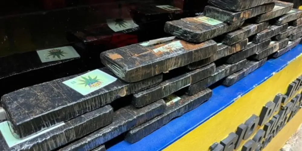 Durante a fiscalização, foi encontrada uma mala contendo 20,14 kg de maconha