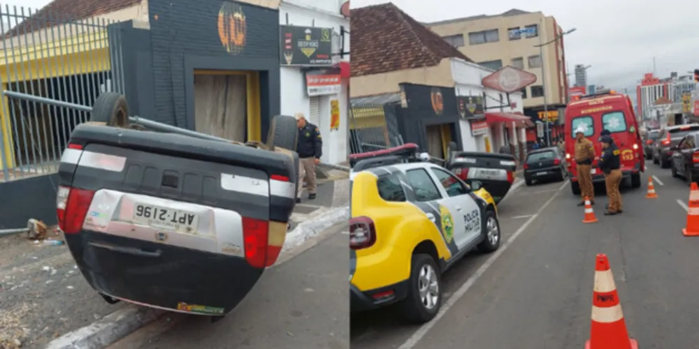 Dois homens, de 21 e 19 anos, estavam dentro do Palio Weekend no momento do acidente
